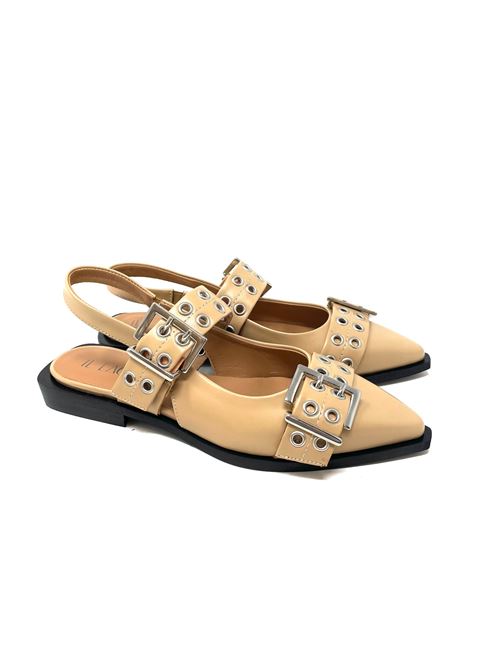 Slingbacks mit doppelter Schnalle IL LACCIO | KBAS3VITELLOBEIGE